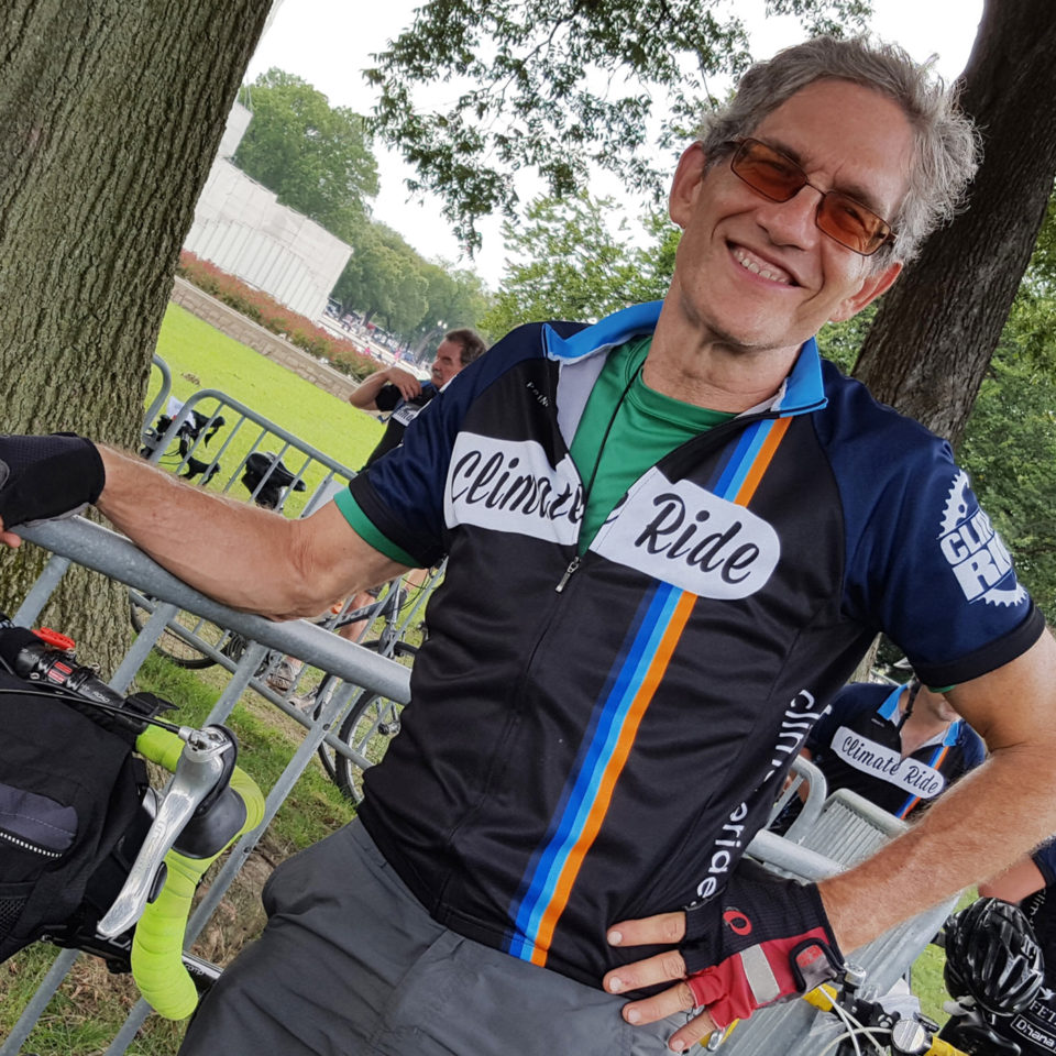 At the finish of the 2016 Climate Ride from New York to DC